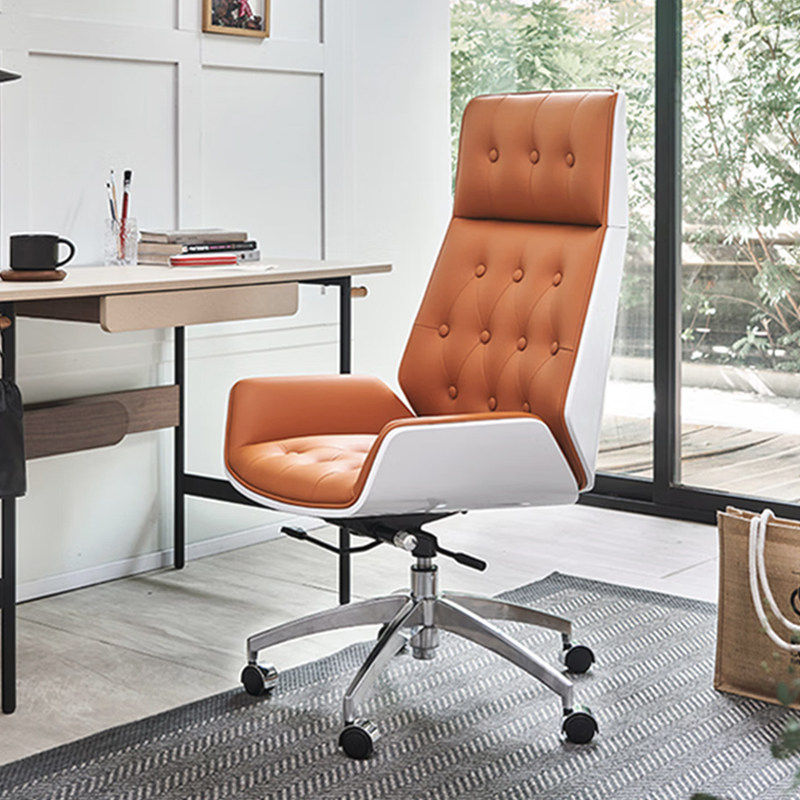 老板椅舒适久坐办公室高端大班椅真皮家用书房职员升降旋转电脑椅