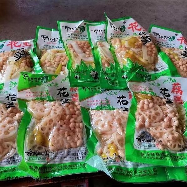 羅鍋鏟花生脆筍蓮藕花生云南烏蒙風(fēng)味泡椒筍片花生仁零食整件批發(fā)