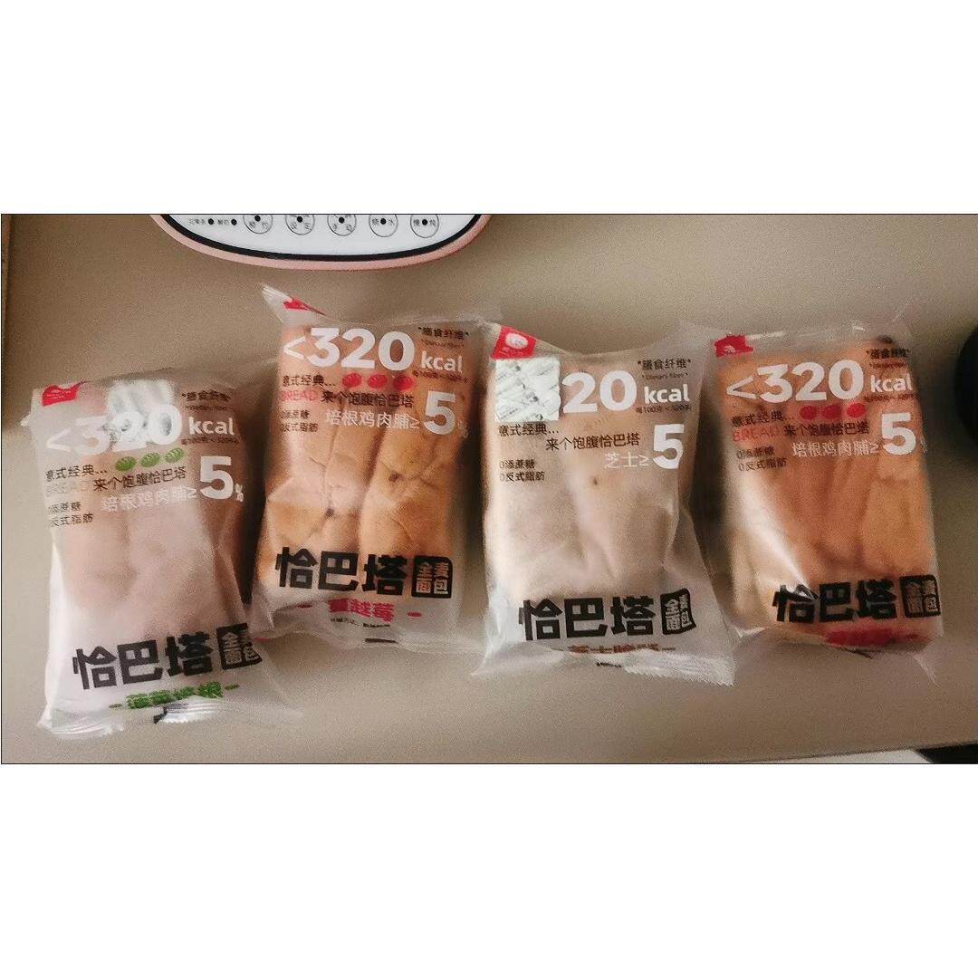颜小贝 低脂恰巴塔法式面包0蔗糖脆肠培根混合新鲜健身早代餐粗粮