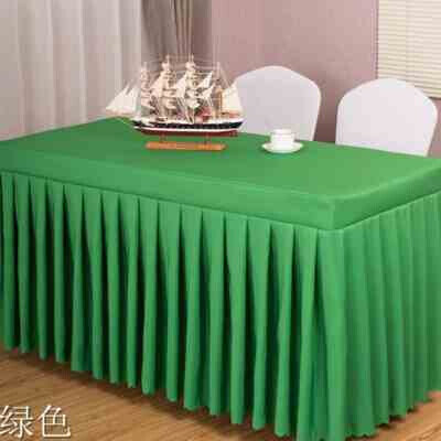 极速2021会议桌布o桌套长方形U桌布艺舞台裙酒店办公室展会o活动