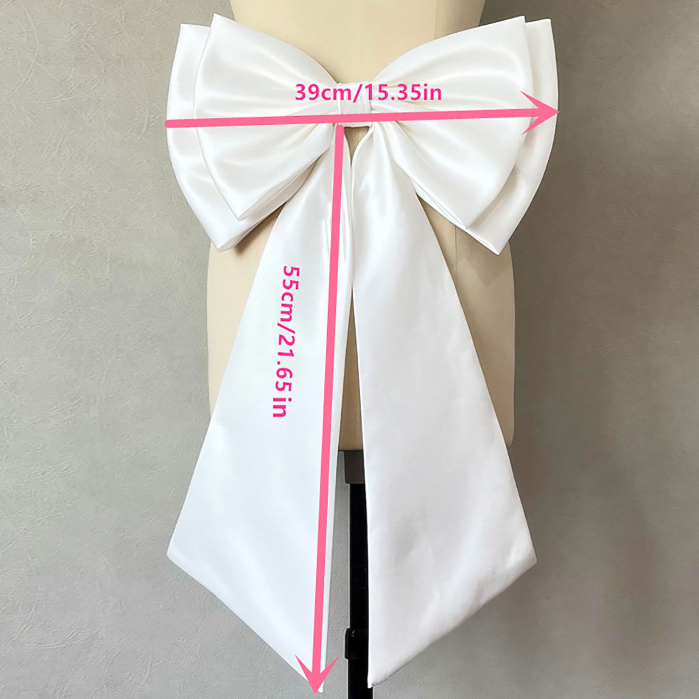 白色蝴蝶结双层缎面腰带配饰婚纱礼服演出服cosplay连衣裙装饰图片