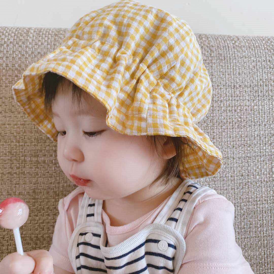 婴儿遮阳帽可爱宝宝帽子夏季薄款新品女防晒太阳渔夫帽儿童男春夏