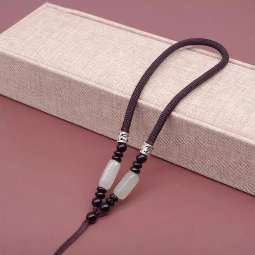 和田玉绳手把件挂防掉文玩