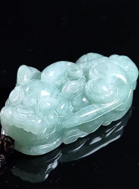 天然翡翠貔貅吊坠男士皮丘女款