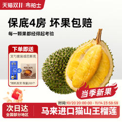 市舶士马来西亚进口D197猫山王榴莲液氮冷冻包邮树熟新鲜水果整果