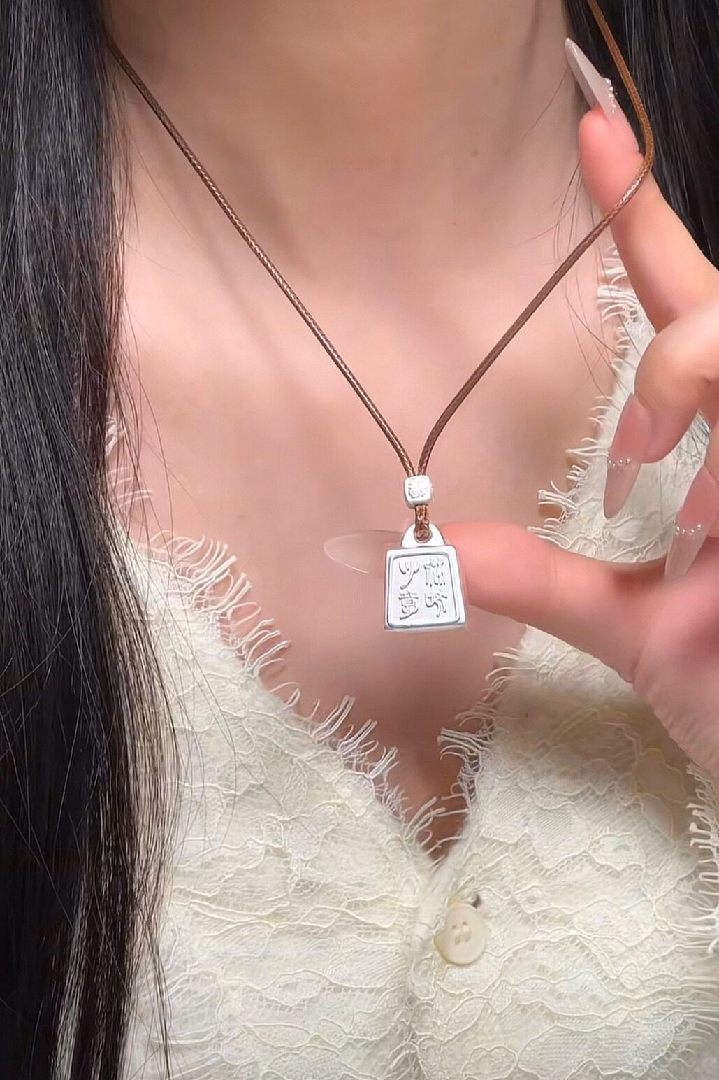 称心如意招财秤砣中式铜钱底长款项链女毛衣链吊坠配饰女士高级感