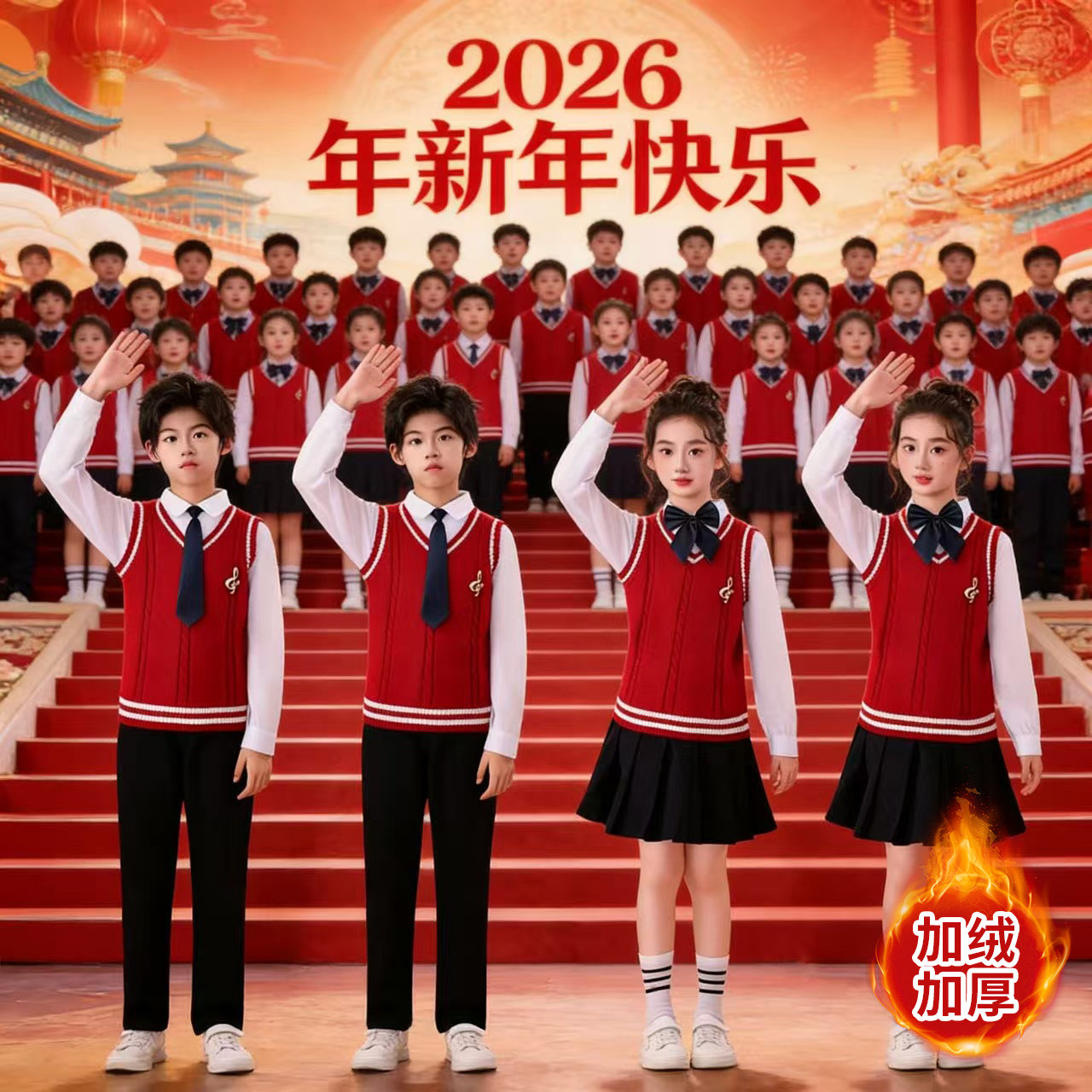 儿童班服学院风校服幼儿园园服诗歌朗诵小学生合唱演出服秋冬套装