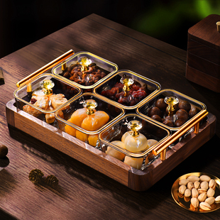 高颜值玻璃干果果盘客厅高端家用轻奢高级收纳2025中式托盘