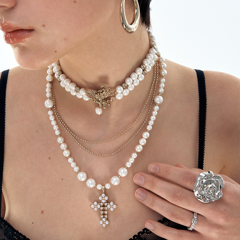 1JINNM2M哥特天使十字架choker