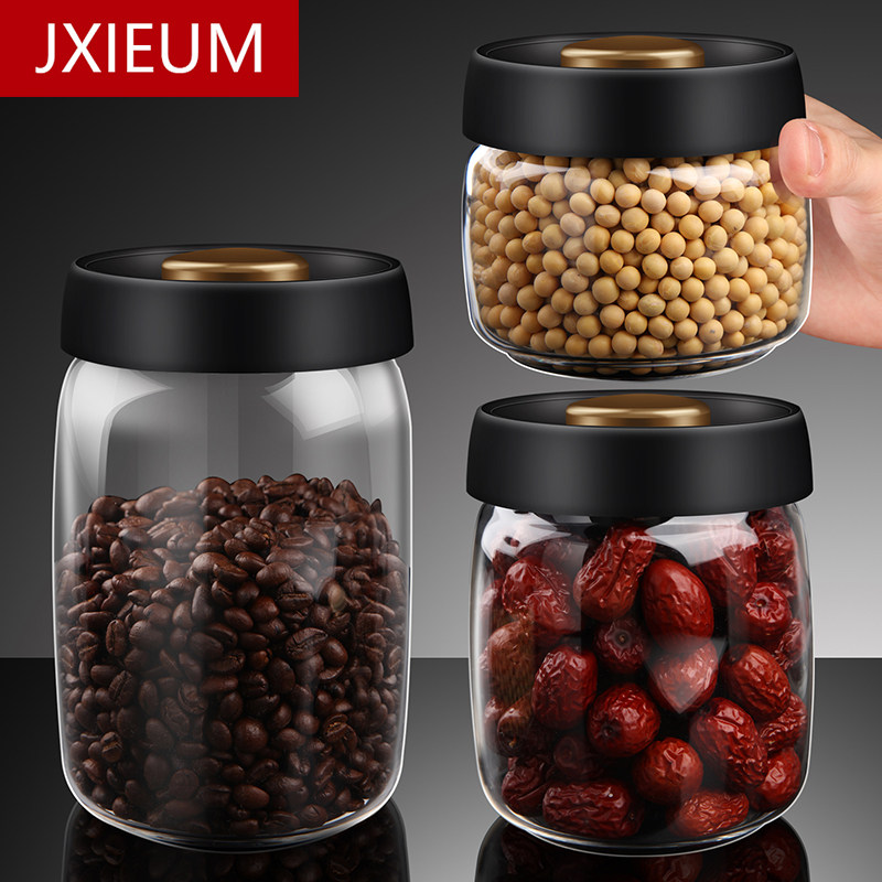 德国咖啡豆保存罐真空密封罐玻璃咖啡粉奶粉储存罐茶叶收纳储物罐