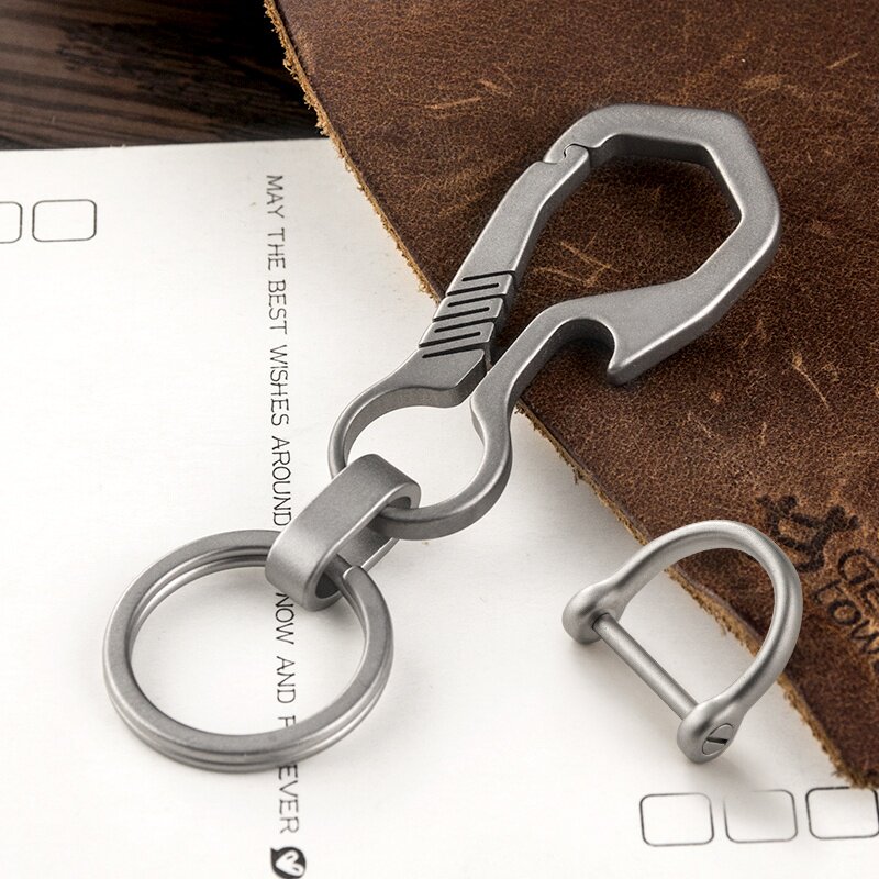 极速新品钛合金钥匙扣挂件锁匙扣钥匙链汽车男士腰V挂钥U匙圈环个