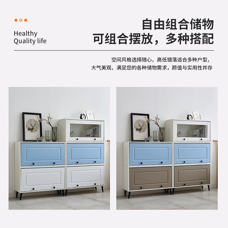 极速新品北欧玻璃门书柜卧室书架置物架落地学生书橱储物现代简约