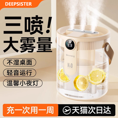 公司可定制LOGO空气加湿器家用静音卧室小型孕妇婴儿客厅办公室桌面大喷雾大雾量除甲醛空调迷你便携宿舍学生