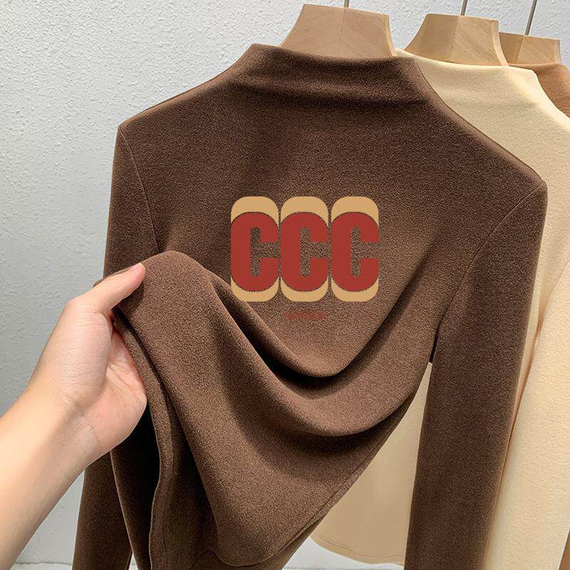 德绒半高领打底衫保暖上衣