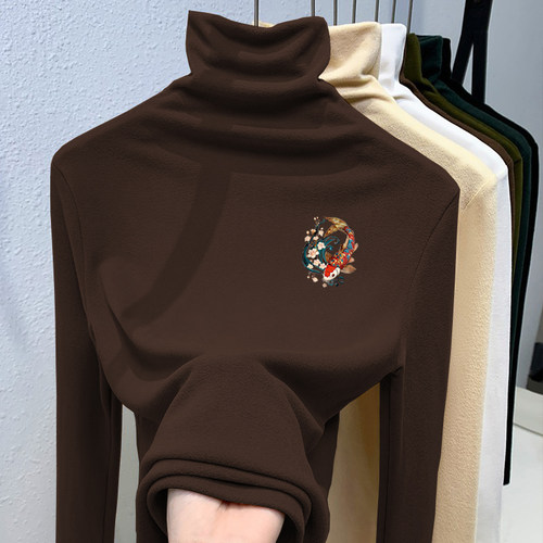 海外订单尾货外贸撤回清仓~加厚德绒高领打底衫男女修身保暖内搭