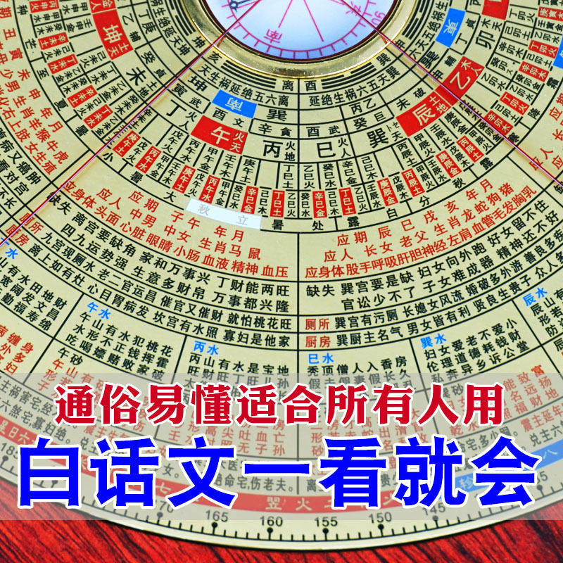 金锁玉关罗盘高精度专业砂水过路走马随身定位指南针初学者罗经仪