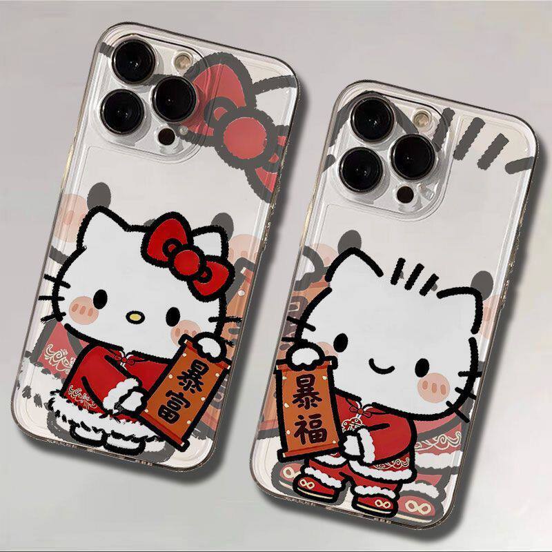 迎春凯蒂猫适用苹果iPhone17/16手机壳vivoX300软壳Pura80女mate80pro可爱nova15/14荣耀500小米17OPPOReno15