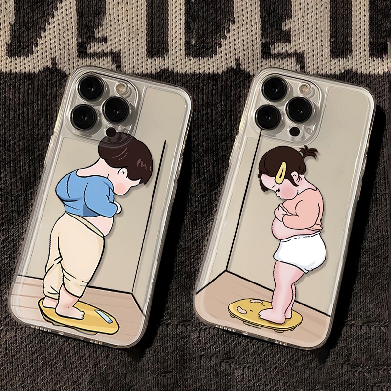 情侣减肥男女孩适用iPhone16promax手机壳小米15oppo华为mate70vivo荣耀红米苹果14创意13卡通12潮流11网红