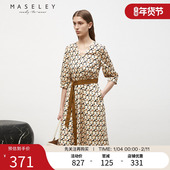 新款 Maseley 玛塞莉收腰显瘦连衣裙秋季 度假风气质裙子女