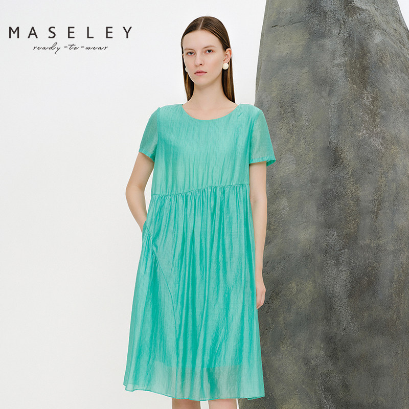 Maseley/玛塞莉夏季新款时尚个性舒适百搭高端连衣裙女