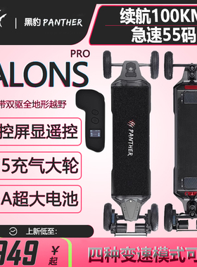 黑豹TALONS Pro电动滑板越野全地形碳纤维遥控皮带双驱刷街长板