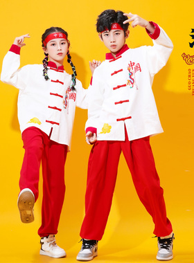 儿童演出服中国风武术表演服中小学生运动会啦啦队服爵士街舞嘻哈