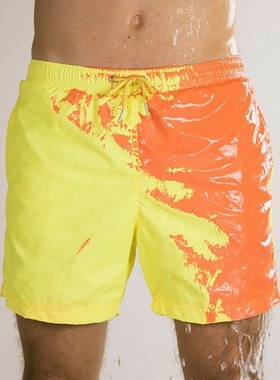 Water temperature color-changing beach pants遇水变色沙滩裤男
