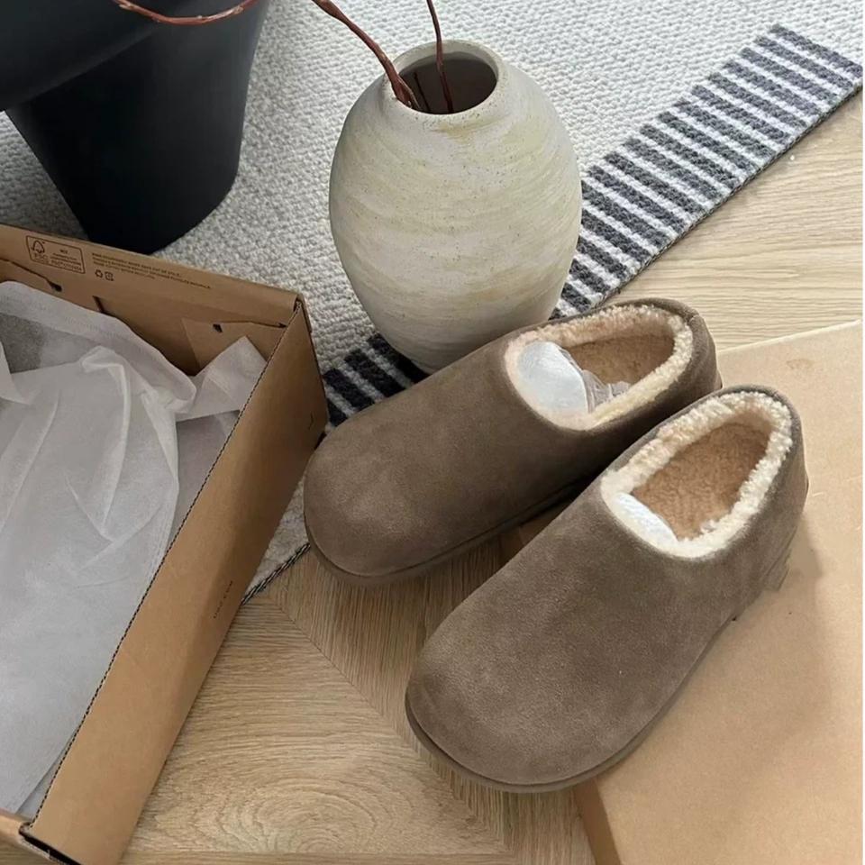 买手店明星同款平底棉鞋低帮小土豆勃肯鞋女雪地靴懒人穆勒鞋通勤