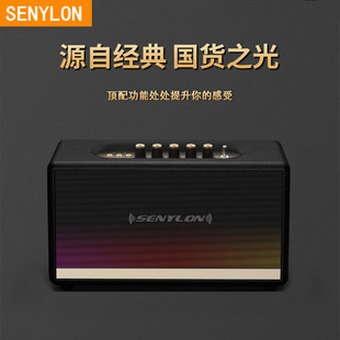 SENYLON PLUS复古皮革木质蓝牙音响立体声家用客厅环绕K歌音箱