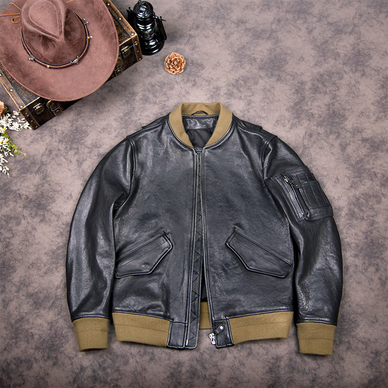 进口植鞣a1真皮皮衣飞行员