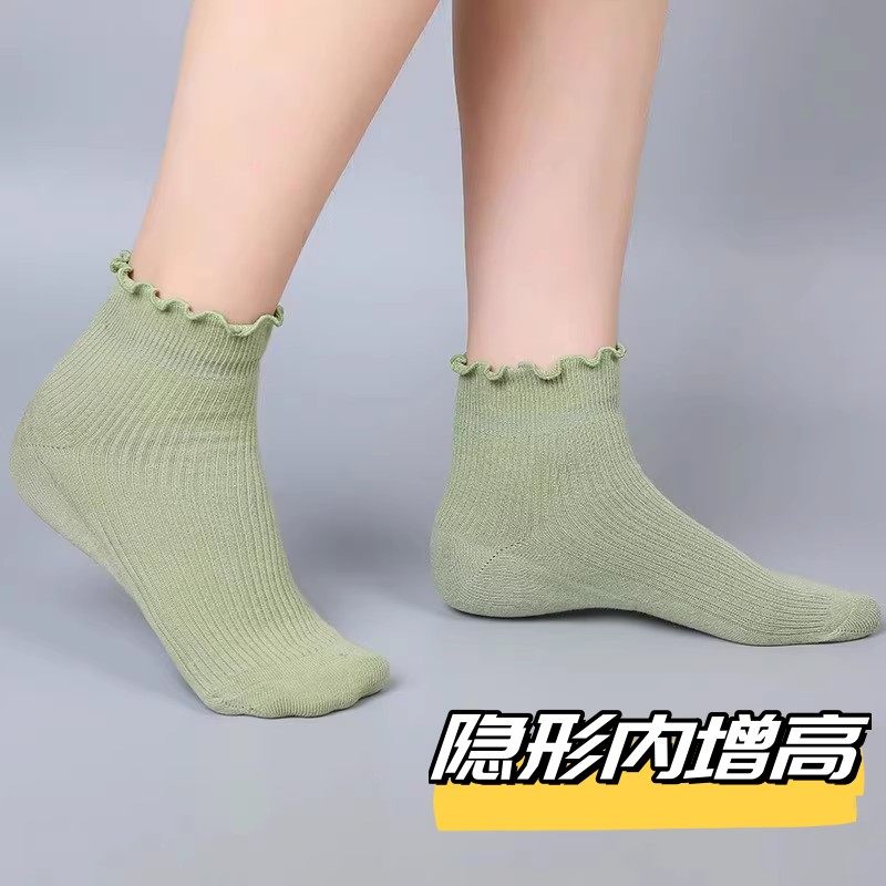 穿在袜子里的隐形内增高一体男女体测体检面试神器后跟足跟防裂袜