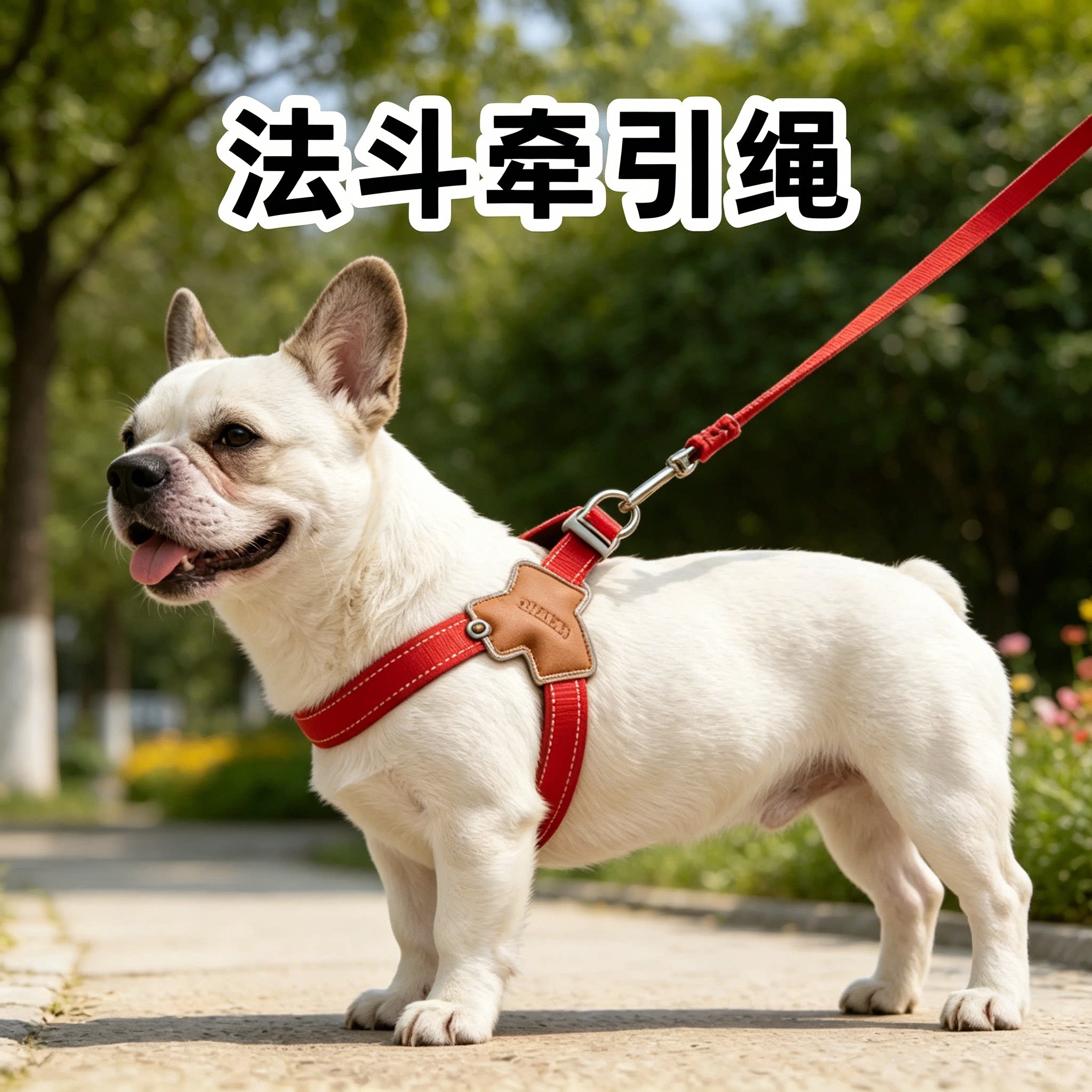 法斗专用胸背牵引绳中型犬防爆冲咬可调节狗狗胸背带外出遛狗用品图片