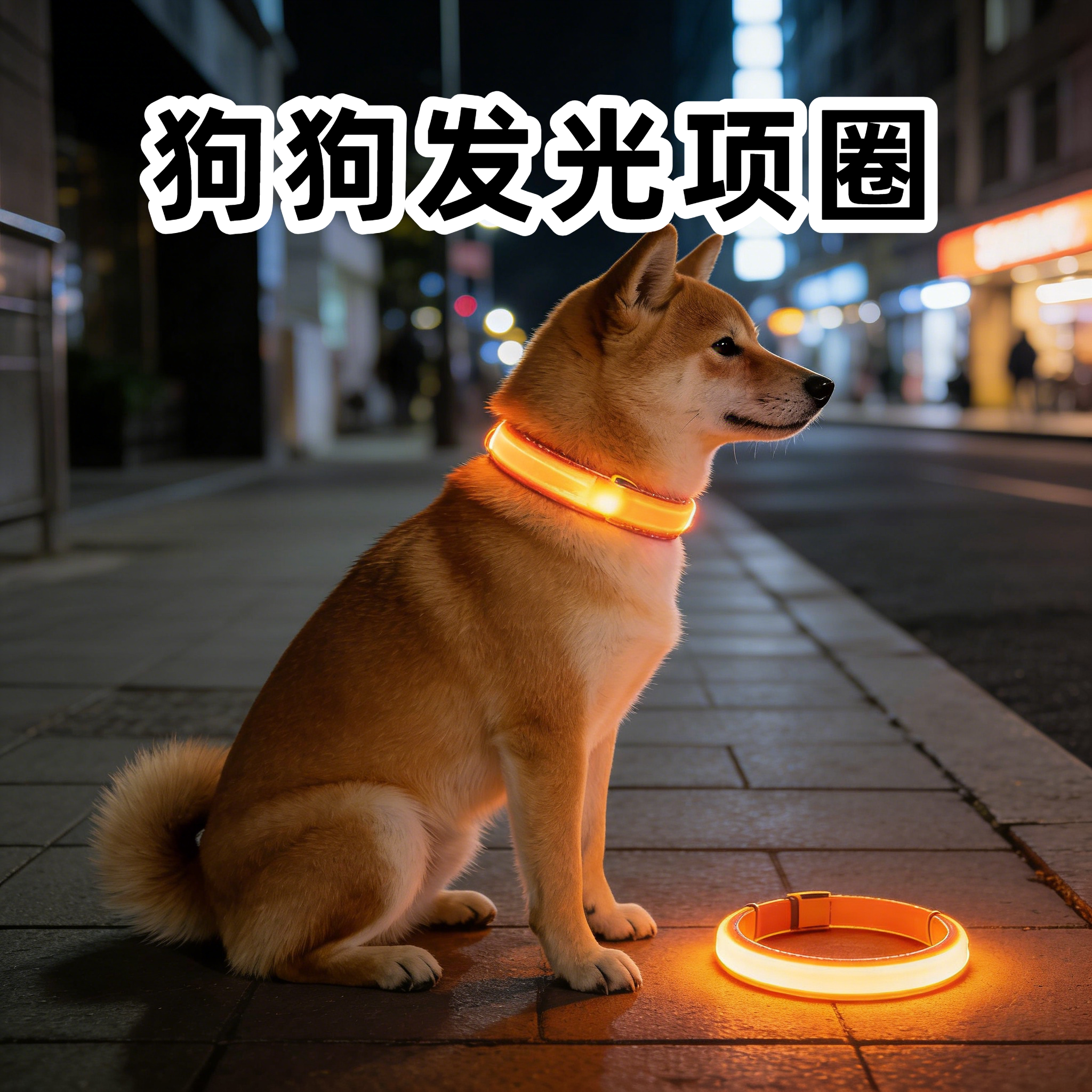 狗狗夜行LED超亮可调项圈图片