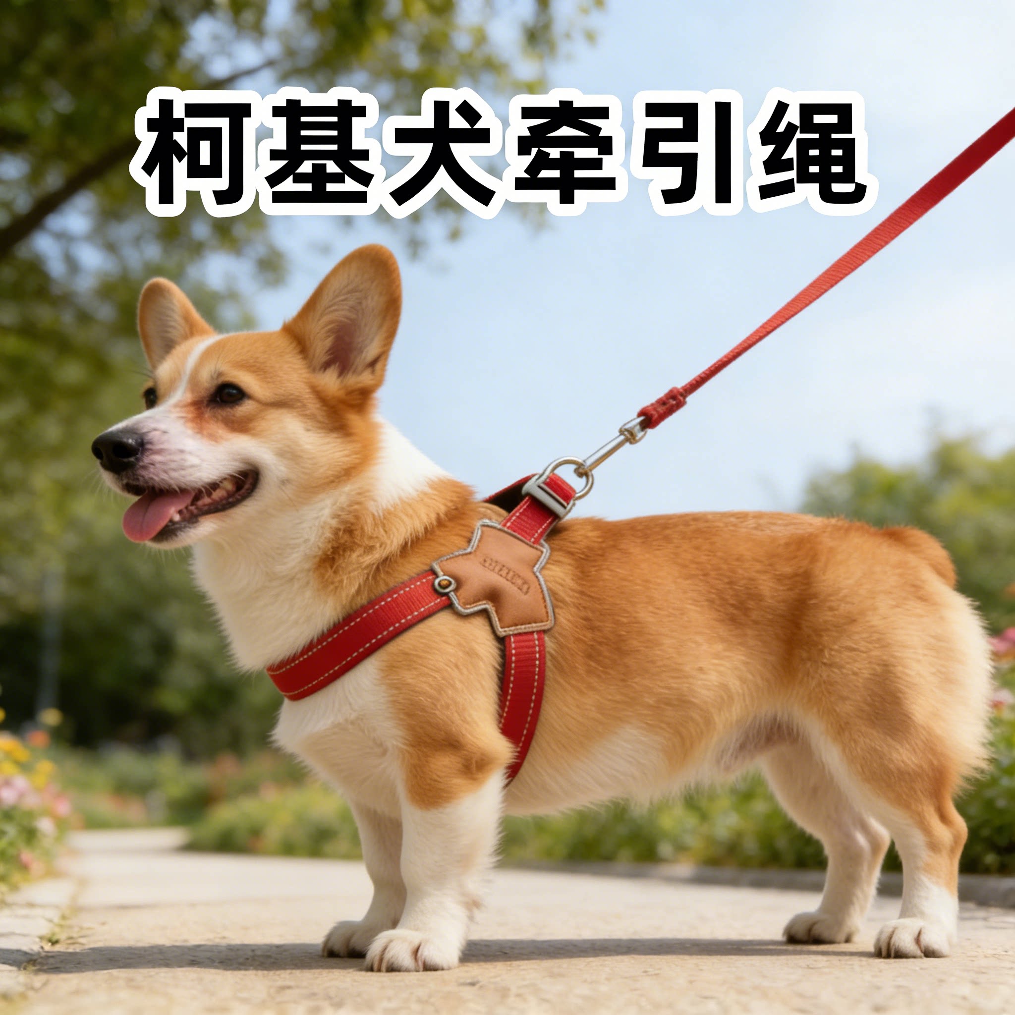 柯基专用胸背牵引绳中型犬防爆冲咬可调节狗狗胸背带外出遛狗用品图片