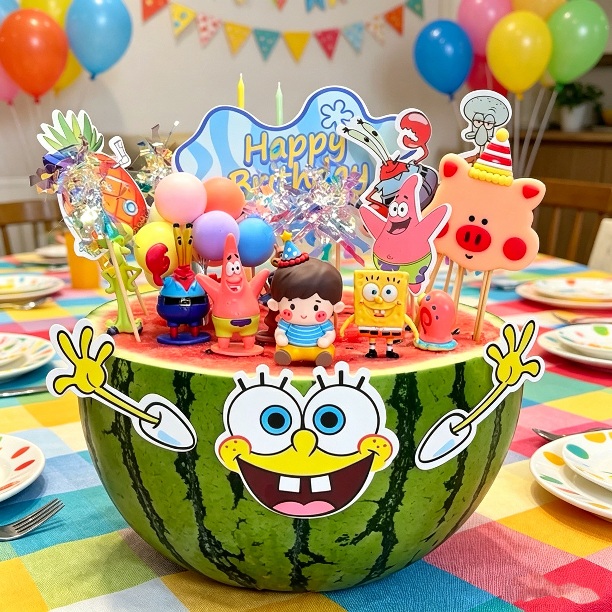 男孩女孩生日西瓜装扮材料包西瓜生日道具仪式感西瓜diy烘焙用品