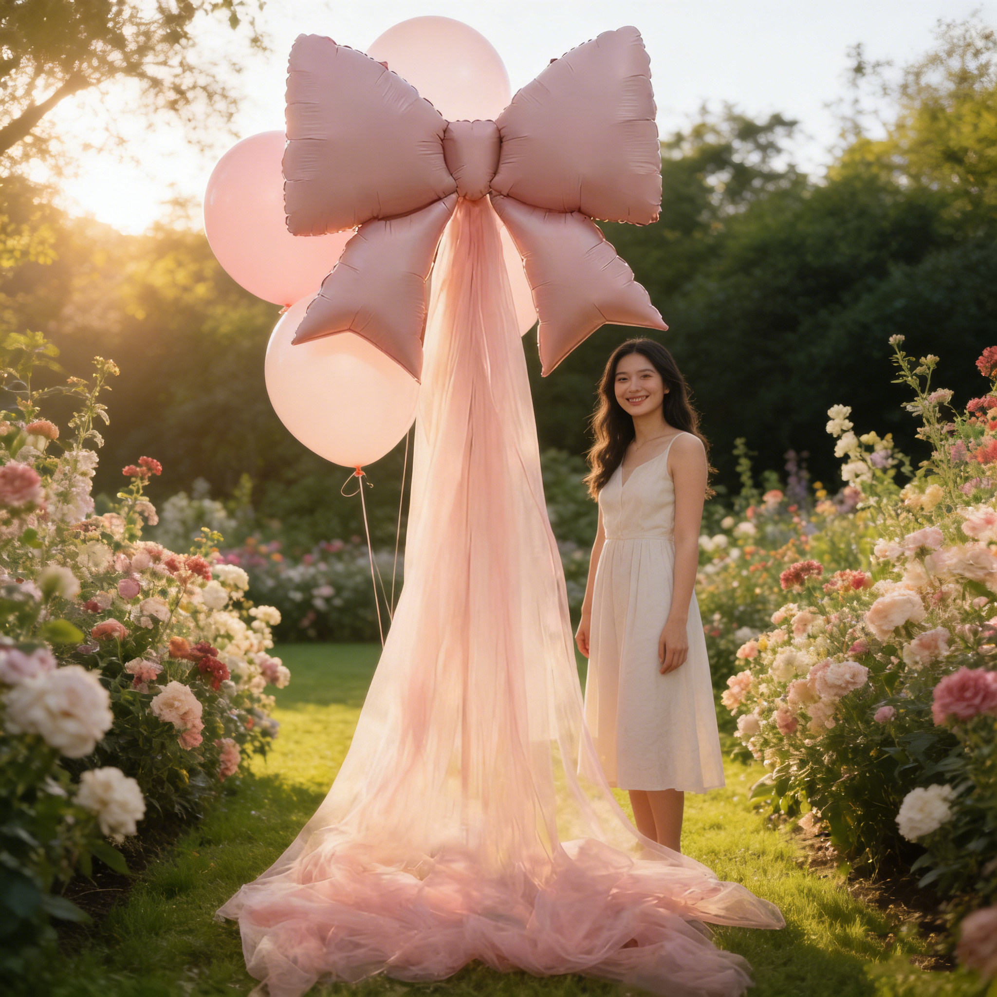 生日布置结婚新房女方婚礼订婚宴超大气球蝴蝶结氛围背景网红装饰