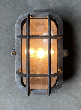 SS太空站复古工业风铸铝圆形玻璃餐厅工作室民宿过道防水户外壁灯