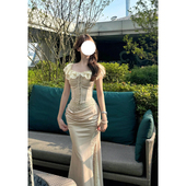 高级感轻奢纯欲风微胖大码 蕾丝拼接鱼骨上衣显瘦鱼尾裙两件套 新款