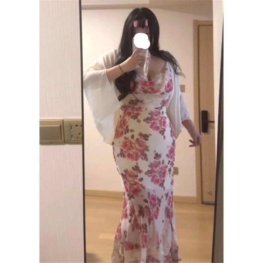 微胖MM纯欲风情万种蕾丝拼接荡领印花吊带连衣裙新款纯色开衫套装,女装/女士精品,时尚套装,淘宝优惠券,粉丝福利购,淘宝优惠卷