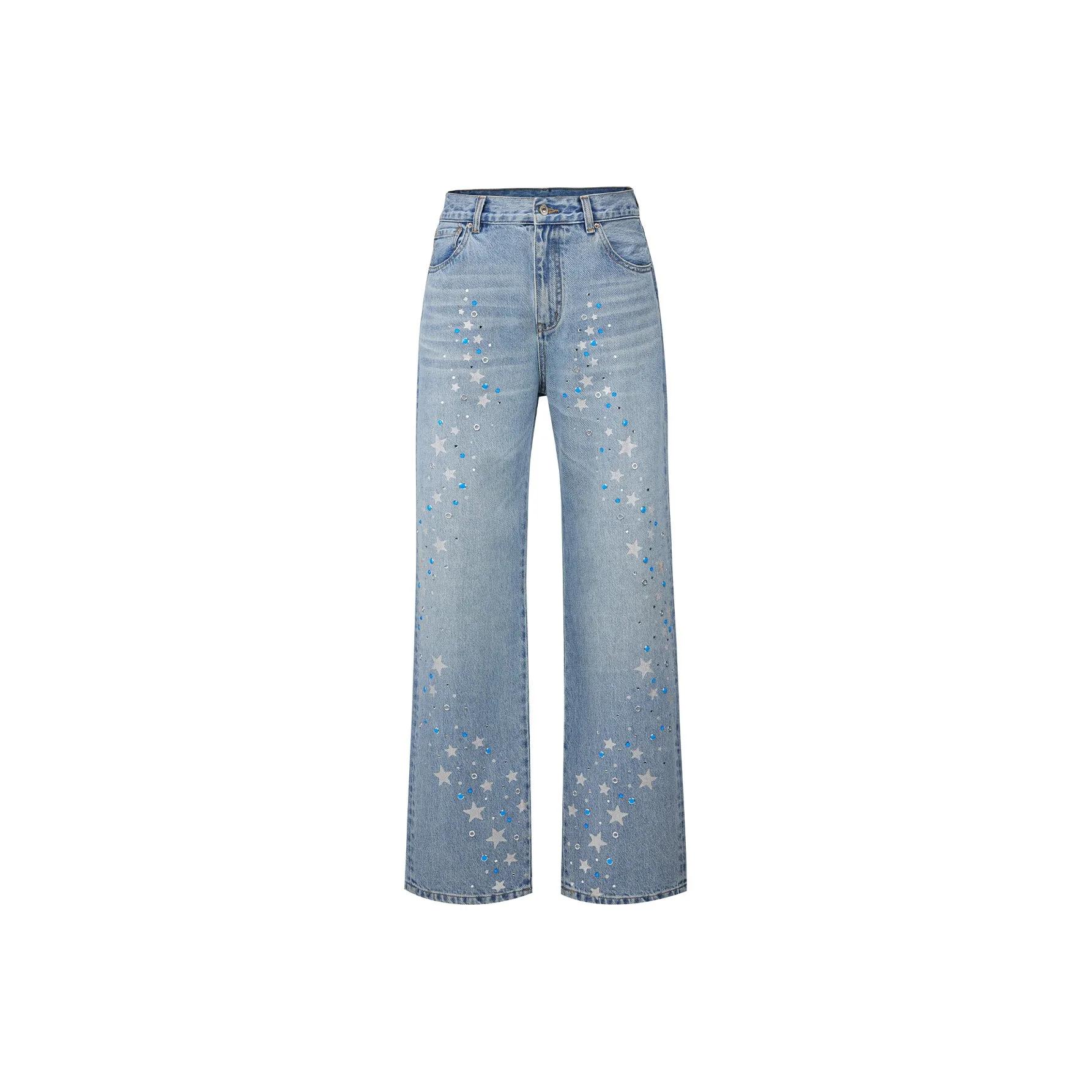 GOODBRAND亮片星星烫钻牛仔裤