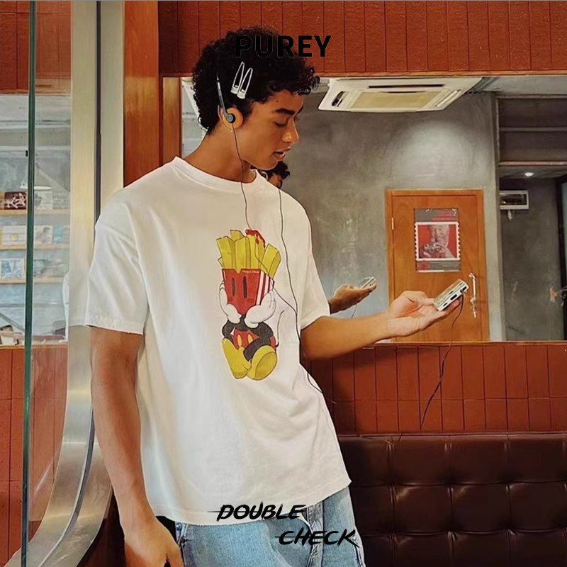 PUREY薯条Vintage做旧短袖T恤