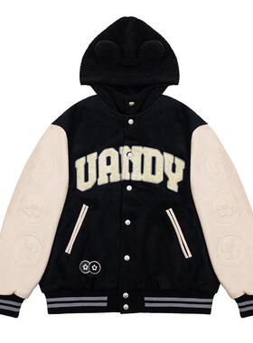 【王嘉尔同款】Vandythepink 后背恶犬可拆卸棒球夹克 官方正品
