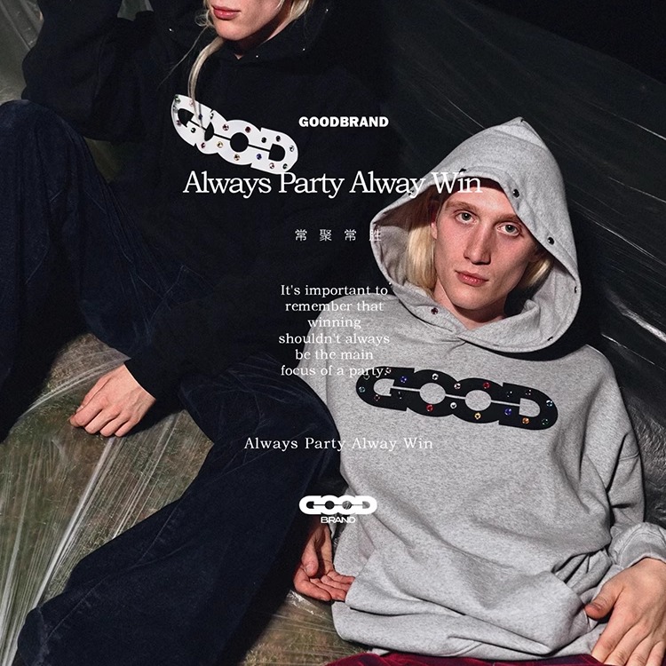 【官方正品】GOODBRAND 24FW 彩虹之国宝石连帽卫衣 男女同款