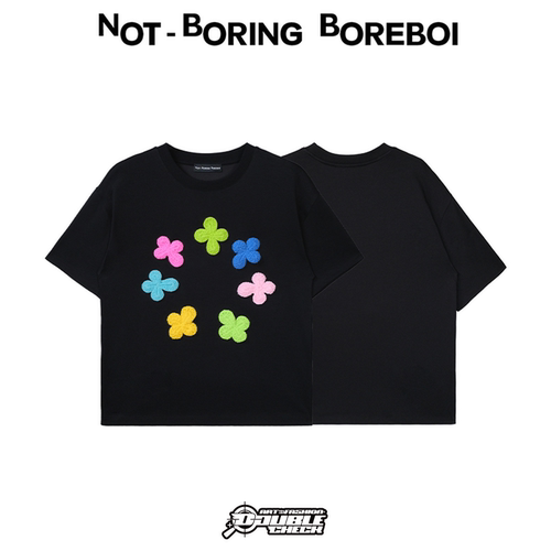 【Not-Boring Boreboi】3D Yarn Cross Tee十字毛线绣片短袖T恤