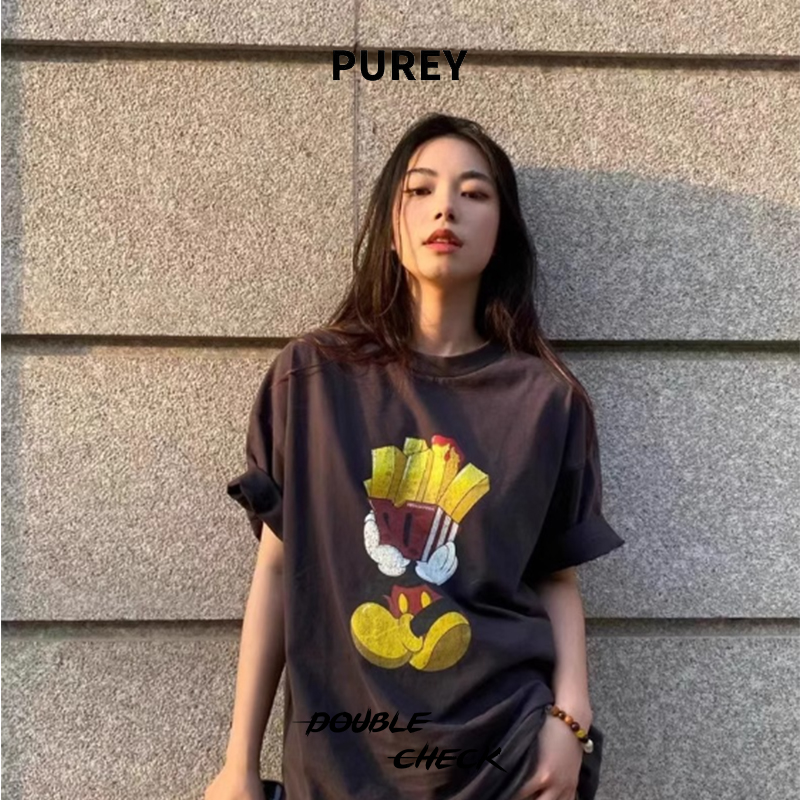 PUREY薯条Vintage做旧短袖T恤