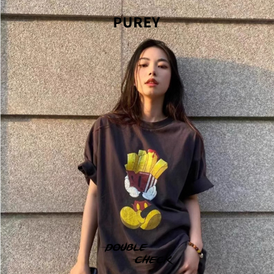 PUREY薯条Vintage做旧短袖T恤