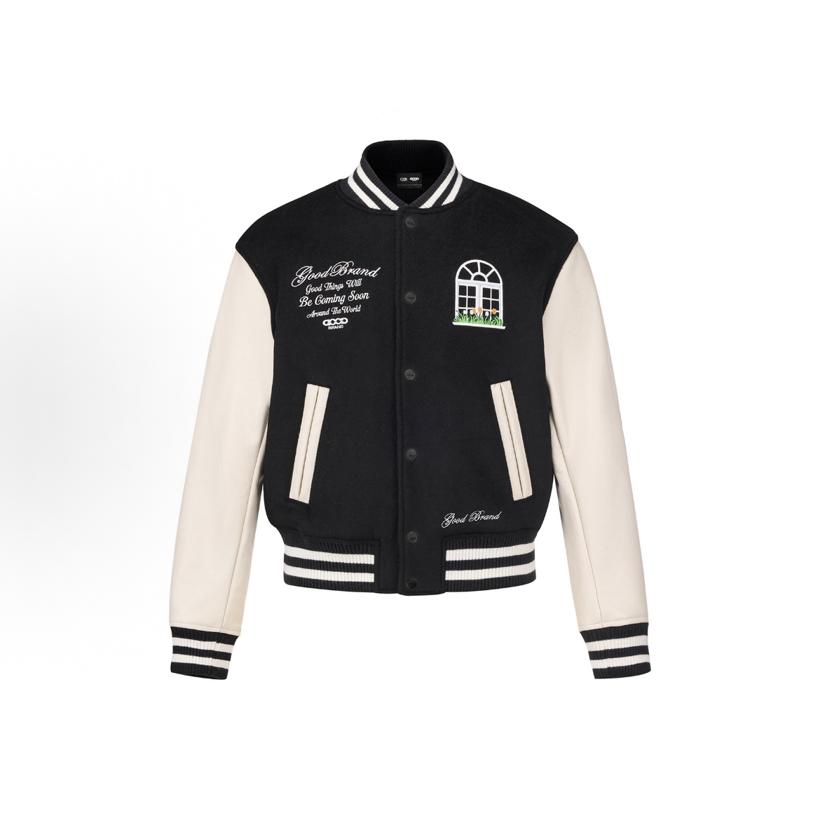 GOODBRAND烫钻刺绣棒球夹克