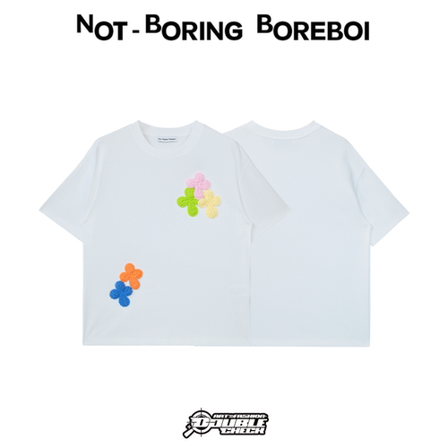 【Not-Boring Boreboi】3D Yarn Cross Tee十字毛线绣片短袖T恤
