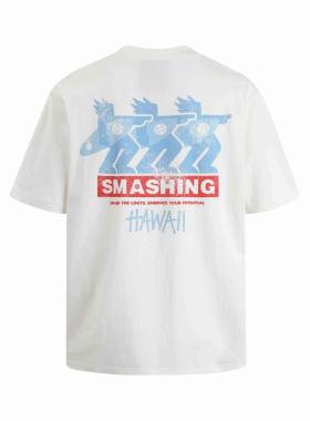 【官方正品】SMASHING 夏威夷限定 冲浪手印花做旧短袖T恤