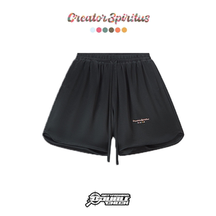 【CreatorSpiritus】Embroidered drawstring shorts醋酸刺绣短裤